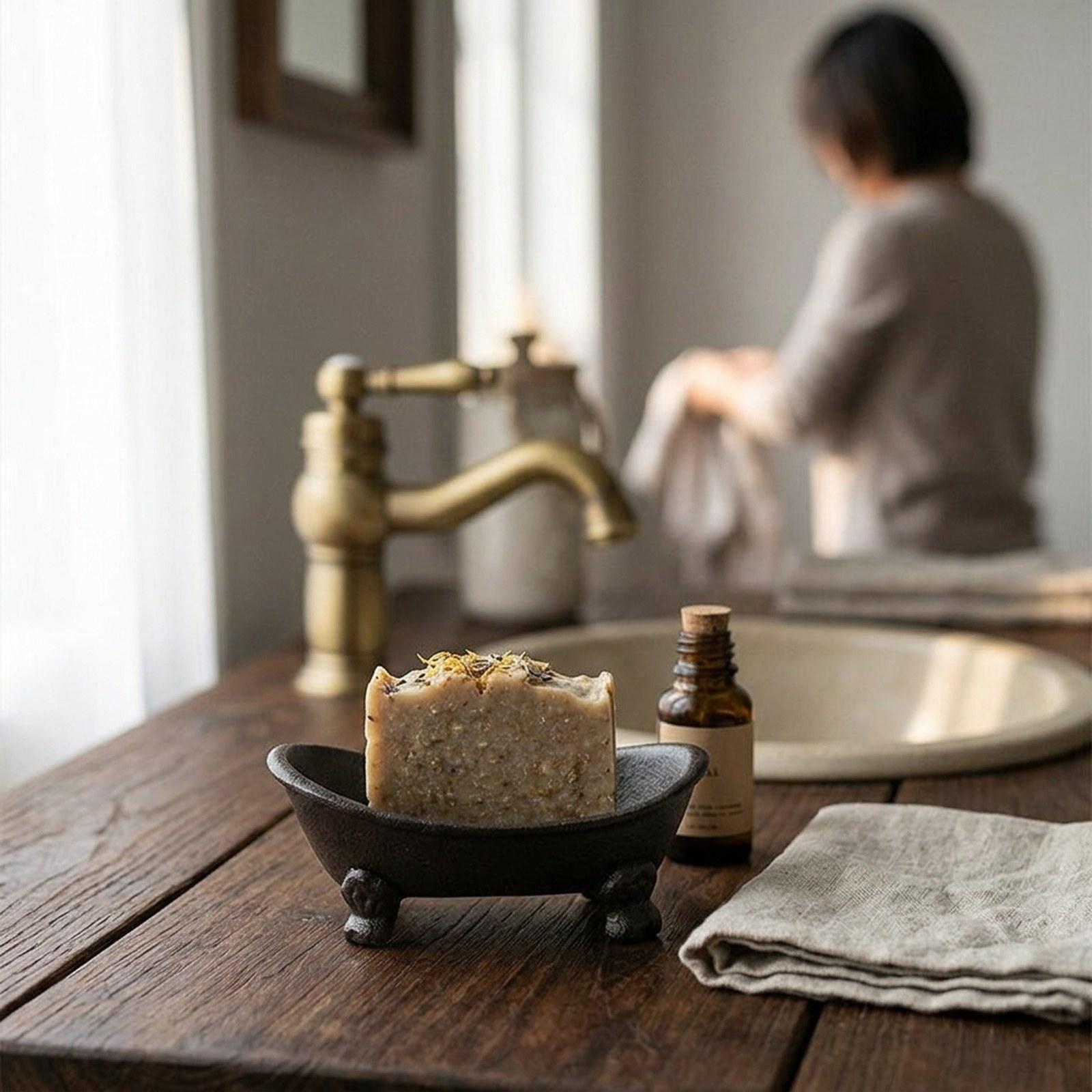 Home Bar Sink - Чугунная мыльница-подставка, прочная, в деревенском стиле,