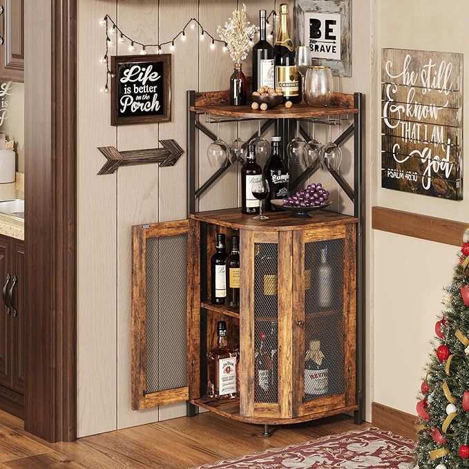 Угловой барный шкаф с держател – обзор и цена Home Bar Setup